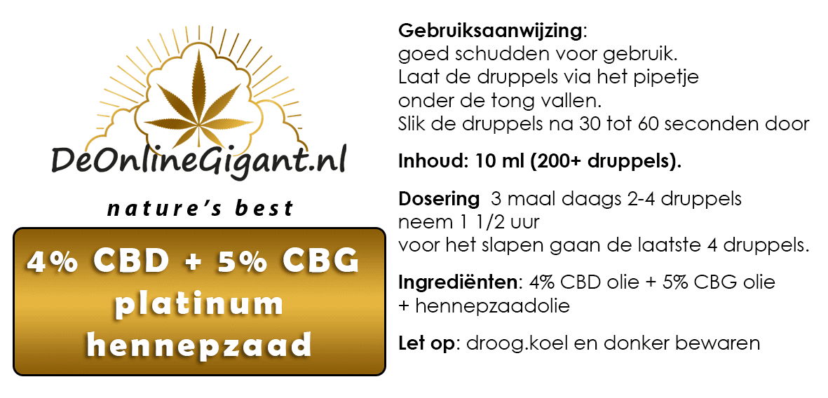 CBD Platinum 4% CBD olie + 5% CBG olie