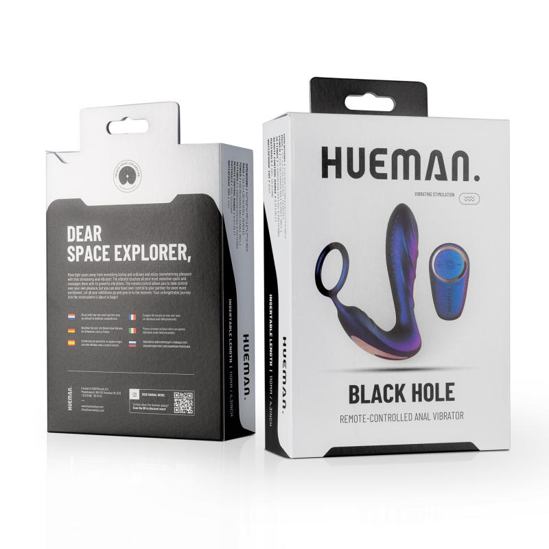 Hueman - Black Hole Anal Vibrator With Cock Ring