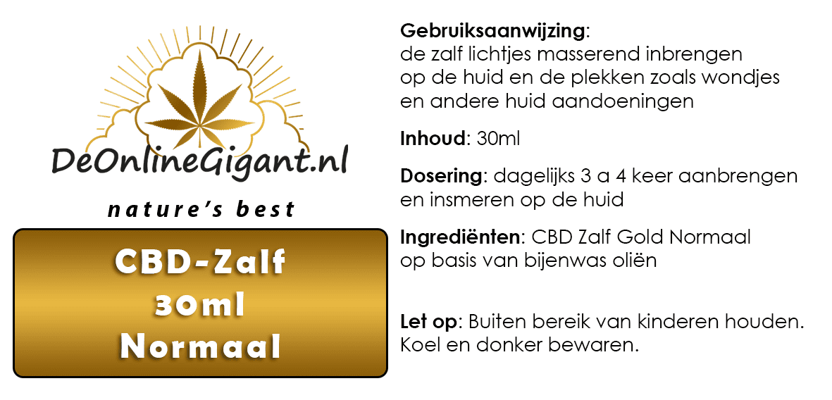 CBD Zalf Gold-30 ml beschermt de huid tegen veroudering! zacht en verzorgend