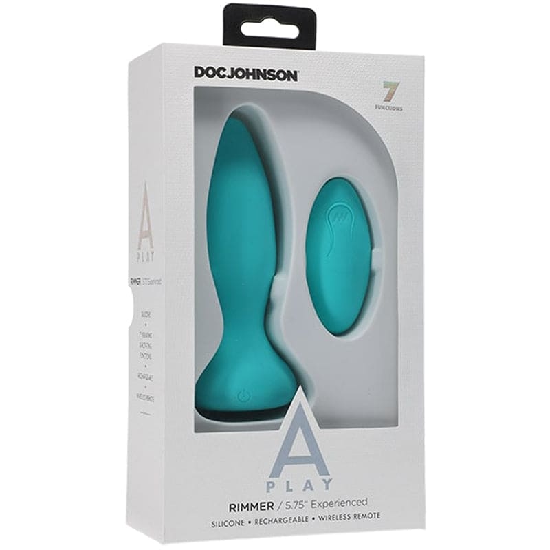 Rimmer Experienced Vibrerende en Roterende Buttplug - Turquoise