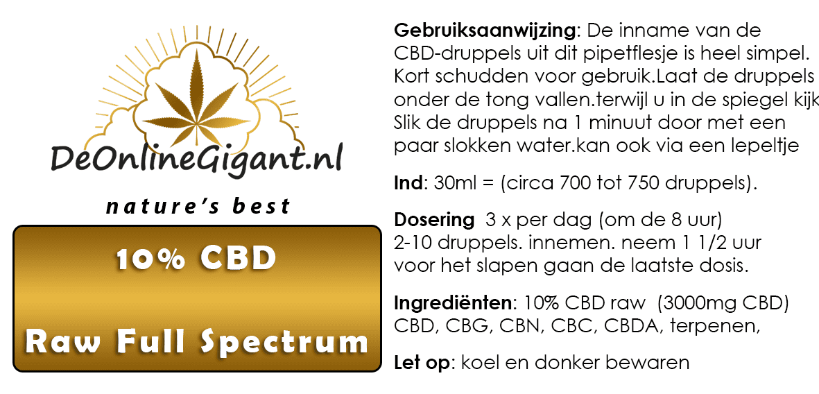 CBD olie 10% Premium Full Spectrum -1000 mg CBD ( 10ml & 30ml )
