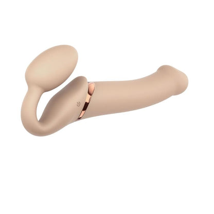 Strap On Me - Strapless Vibrerende Voorbind Dildo - Maat L - Beige