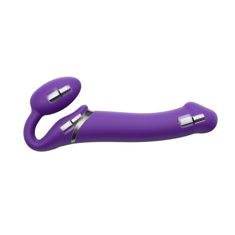 Strap On Me - Strapless Vibrerende Voorbind Dildo - Maat L - Paars