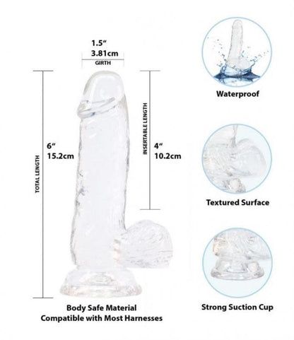 Crystal Addiction - Transparante Dildo - 15 cm