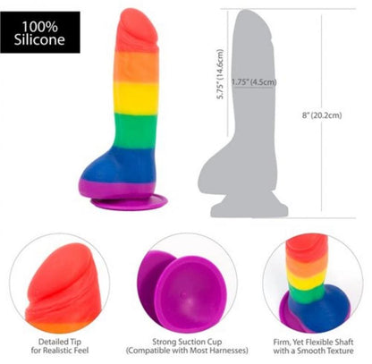 Addiction - Gode Silicone Justin Arc-en-Ciel - 19 cm