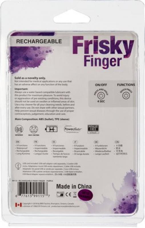 Frisky Finger Oplaadbare Bullet Vibrator - Paars