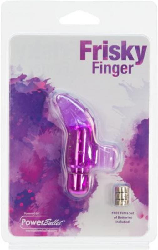 Frisky Finger Vibrator With Bullet - Purple