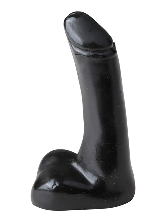 All Black Realistische Dildo Met Balzak - 7 cm