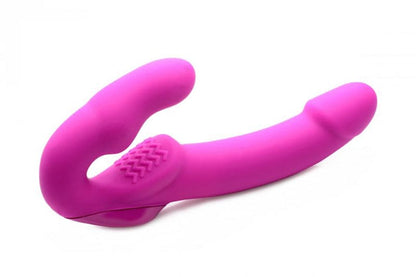 Evoke Vibrating Strapless Strap-On - Pink