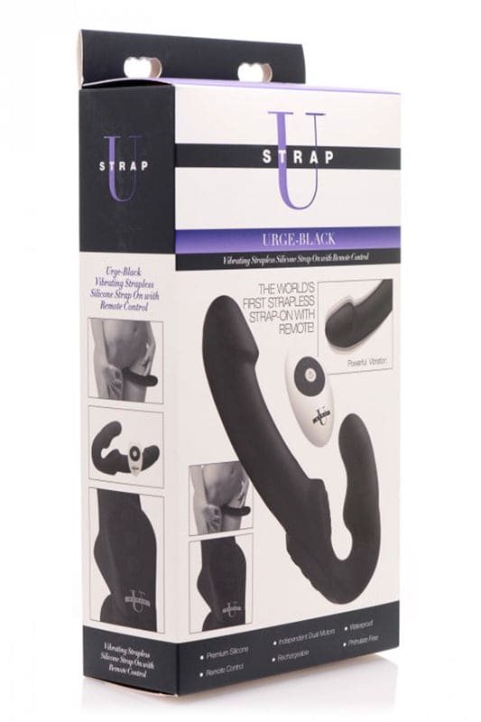 Urge Strapless Strap-On Vibrator - Zwart