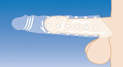 Extender Penis Sleeve With Dots - Transparent