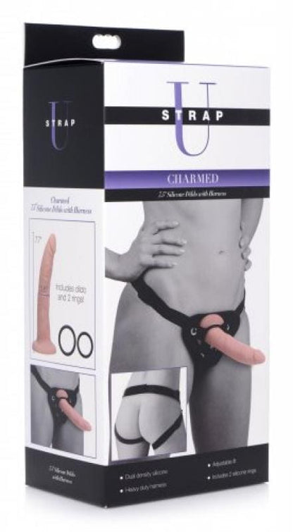 Realistic Dildo With Harness - 19.5 cm.