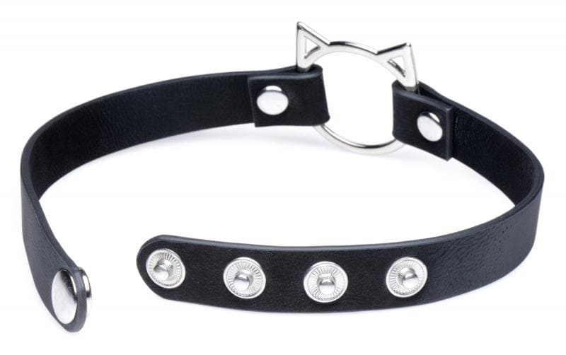 Kinky Kitty Ring Slim Choker - Zwart