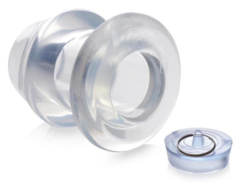 Hollow Transparent Anal Plug With Stopper - XL