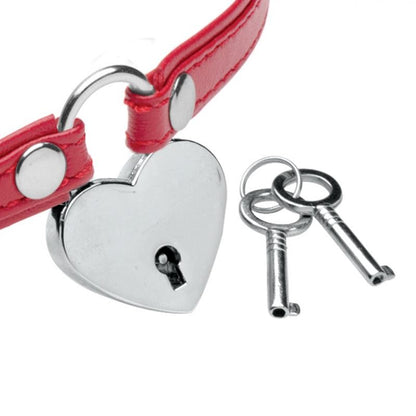 Heart Lock - Collar Met Sleutels - Rood