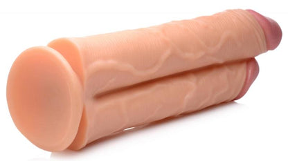 Double Stuffer Dubbele Dildo 25 cm - Beige