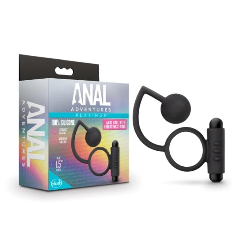 Anal Adventures - Platinum - Anal Plug With Vibrating Cock Ring