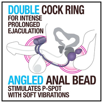 Anal Adventures Platinum - Plug anal con anillo vibratorio para el pene