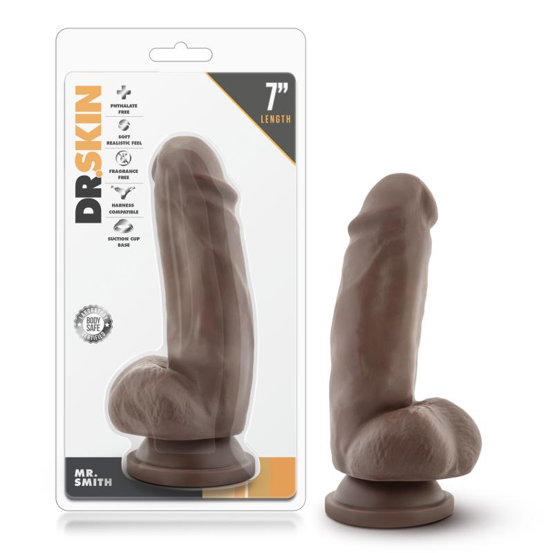 Dr. Skin - Mr. Smith Dildo Met Zuignap 19 cm - Chocolate