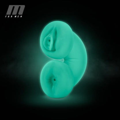 M for Men - Soft and Wet Double Trouble Masturbator Glow in the Dark