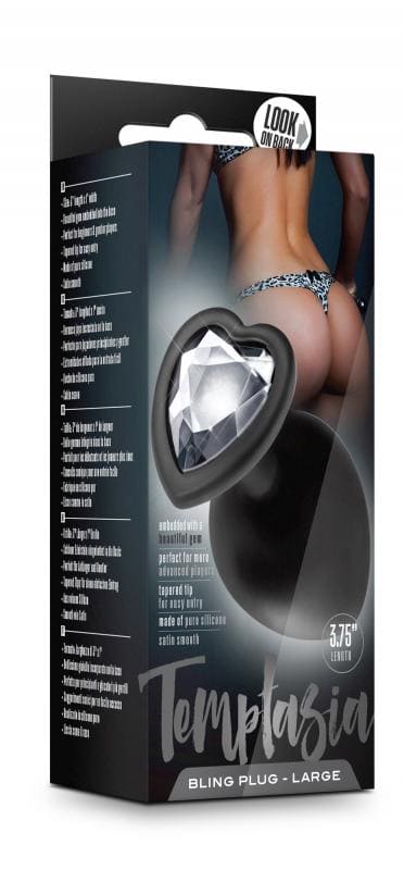 Temptasia - Bling Anal Plug - Large - Black