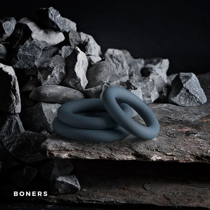 Ensemble de 3 anneaux péniens Boners - Gris