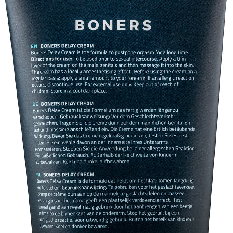 Crème retardatrice d'orgasme Boners - 100 ml