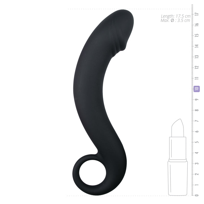 Zwarte siliconen prostaat dildo