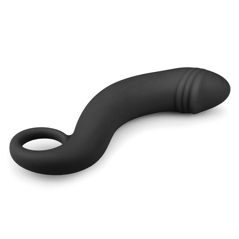 Zwarte siliconen prostaat dildo