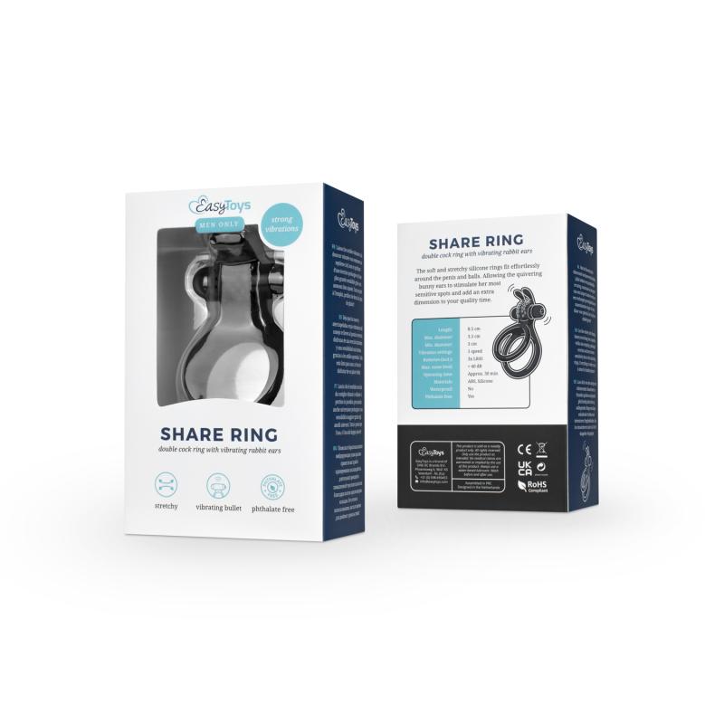 Share Ring - Double Vibrating Cock Ring With Rabbit Ears