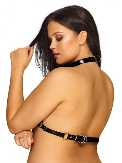 Harnais de soutien-gorge réglable en cuir verni - Curvy