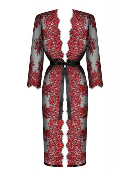 Redessia Kanten Kimono - Rood/Zwart
