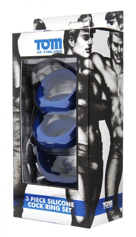 Tom of Finland Cockring Set - 3 Stuks - Blauw