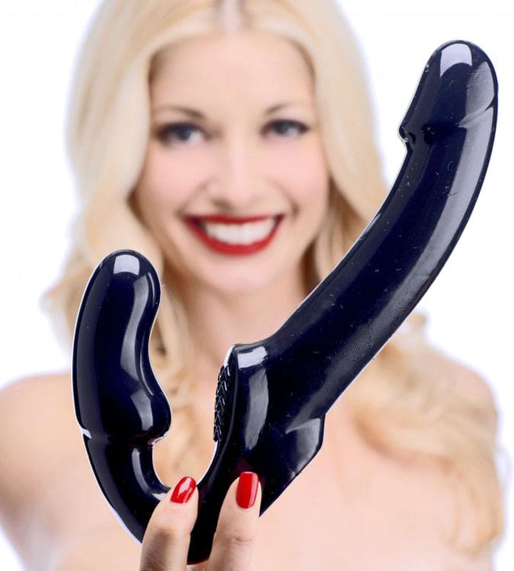 Strapless Voorbind Dildo - Zwart