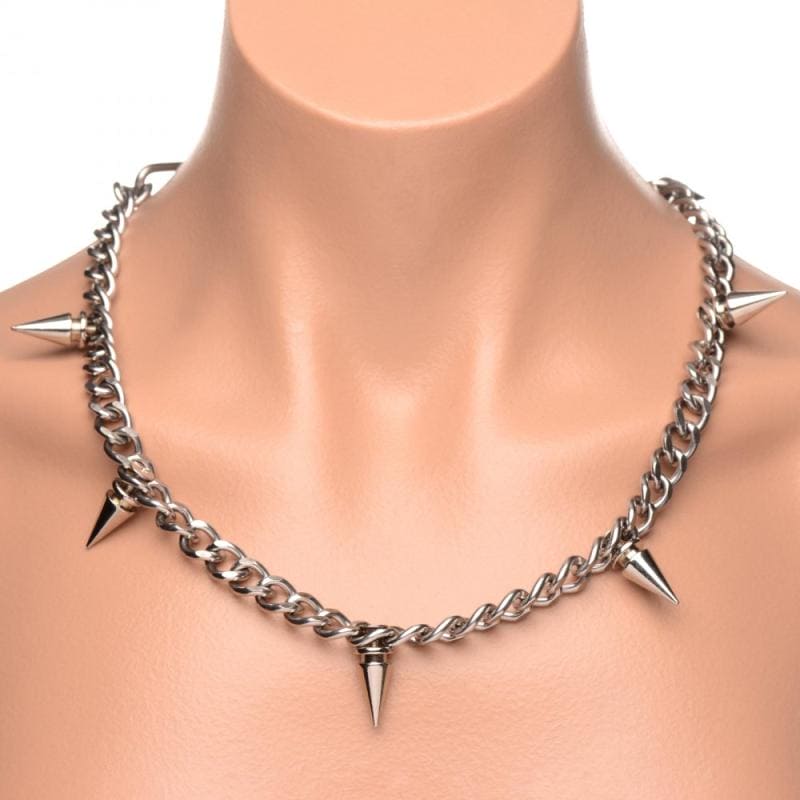 Punk Spiked Ketting - Zilver