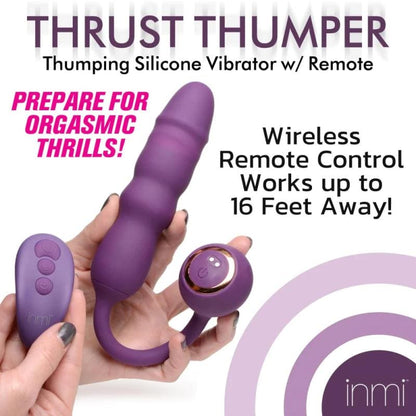 Thru Thumper Stotende Siliconen Vibrator met Afstandsbediening