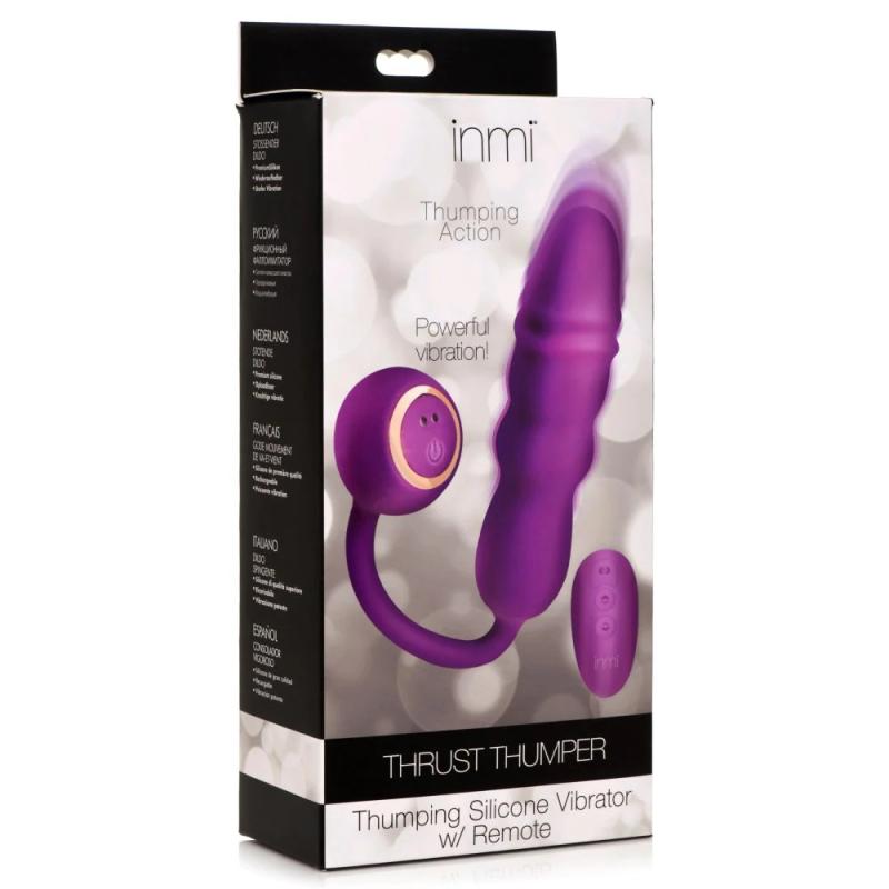 Thru Thumper Stotende Siliconen Vibrator met Afstandsbediening