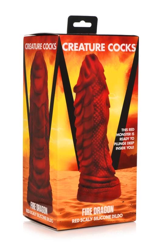 Fire Dragon Red Scaly Dildo