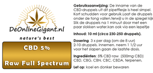 CBD 5% RAW Full Spectrum 10ml & 30 ml